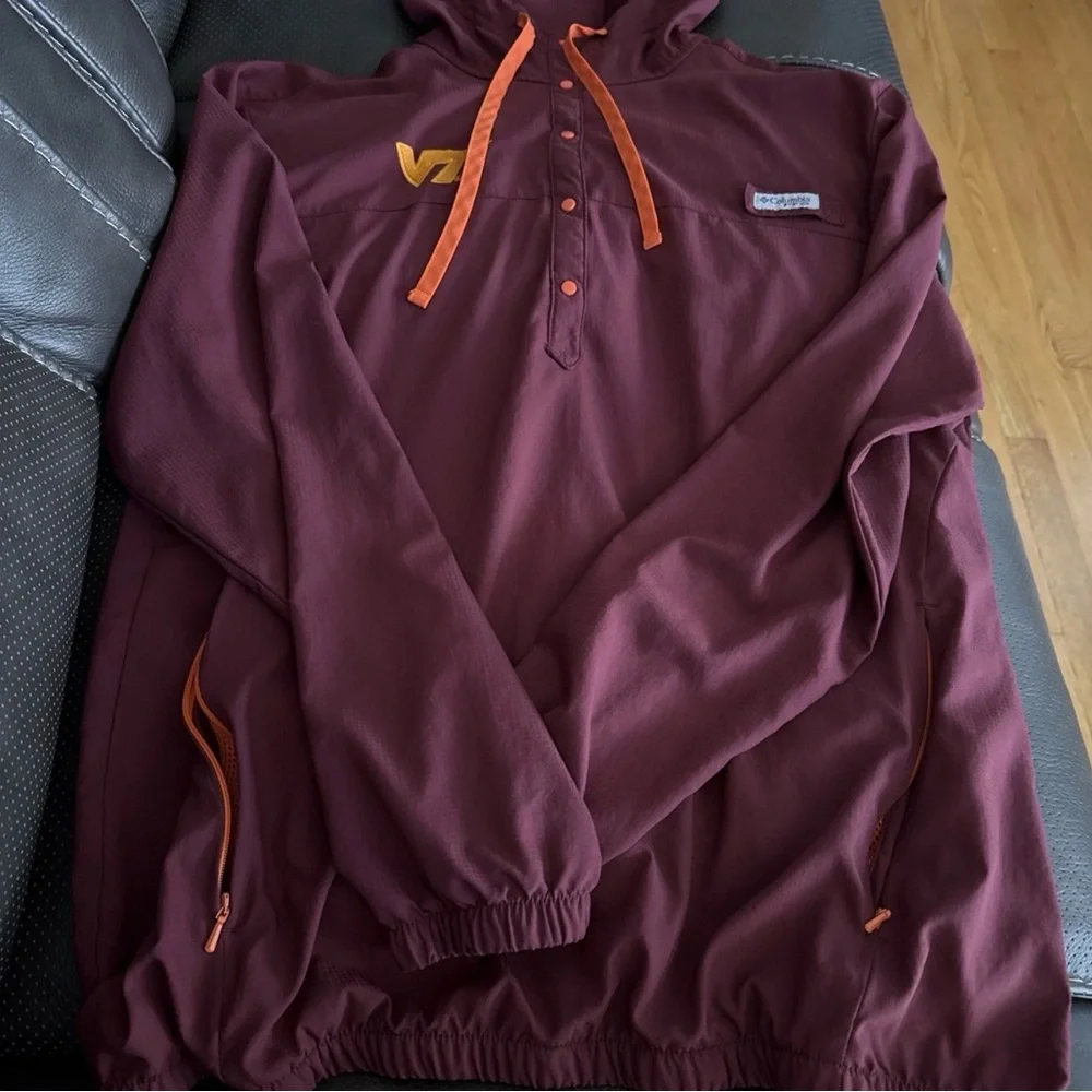 Columbia Men’s Size L/TG Virginia Tech Soft Tamiami Hoodie #C528 - Picture 2 of 8